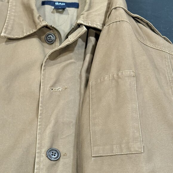 VTG 90s Y2K Chore Barn Coat Tan Work Wear Canvas Cotton Gap Jacket Mens Large - Picture 12 of 16